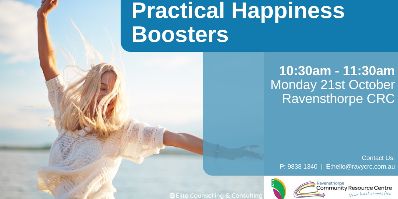 Banner image for Practical Happiness Boosters Workshop