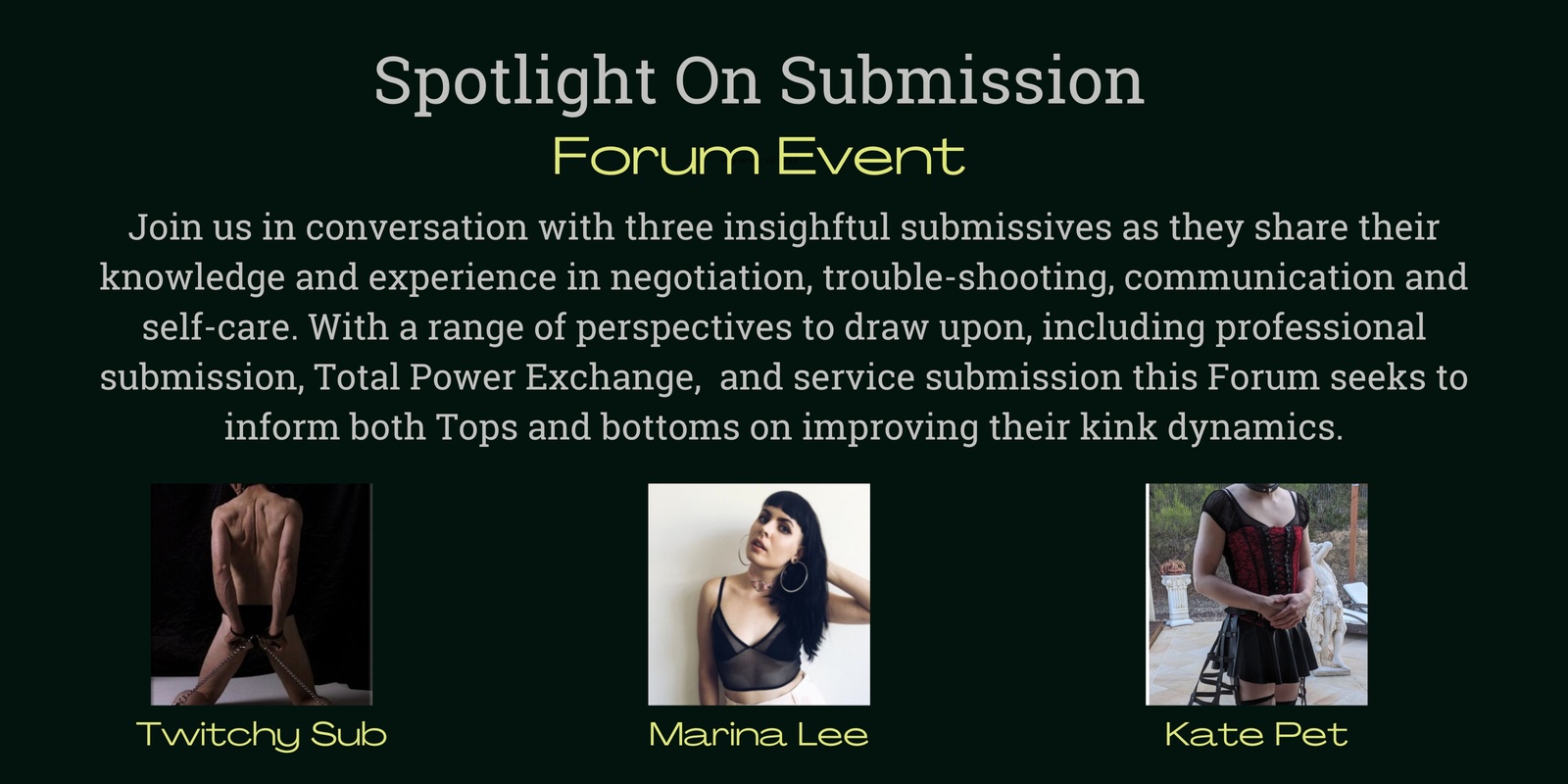 Banner image for Submission Under the Spotlight