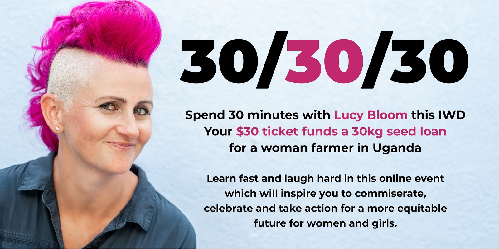 Banner image for 30/30/30 with Lucy Bloom