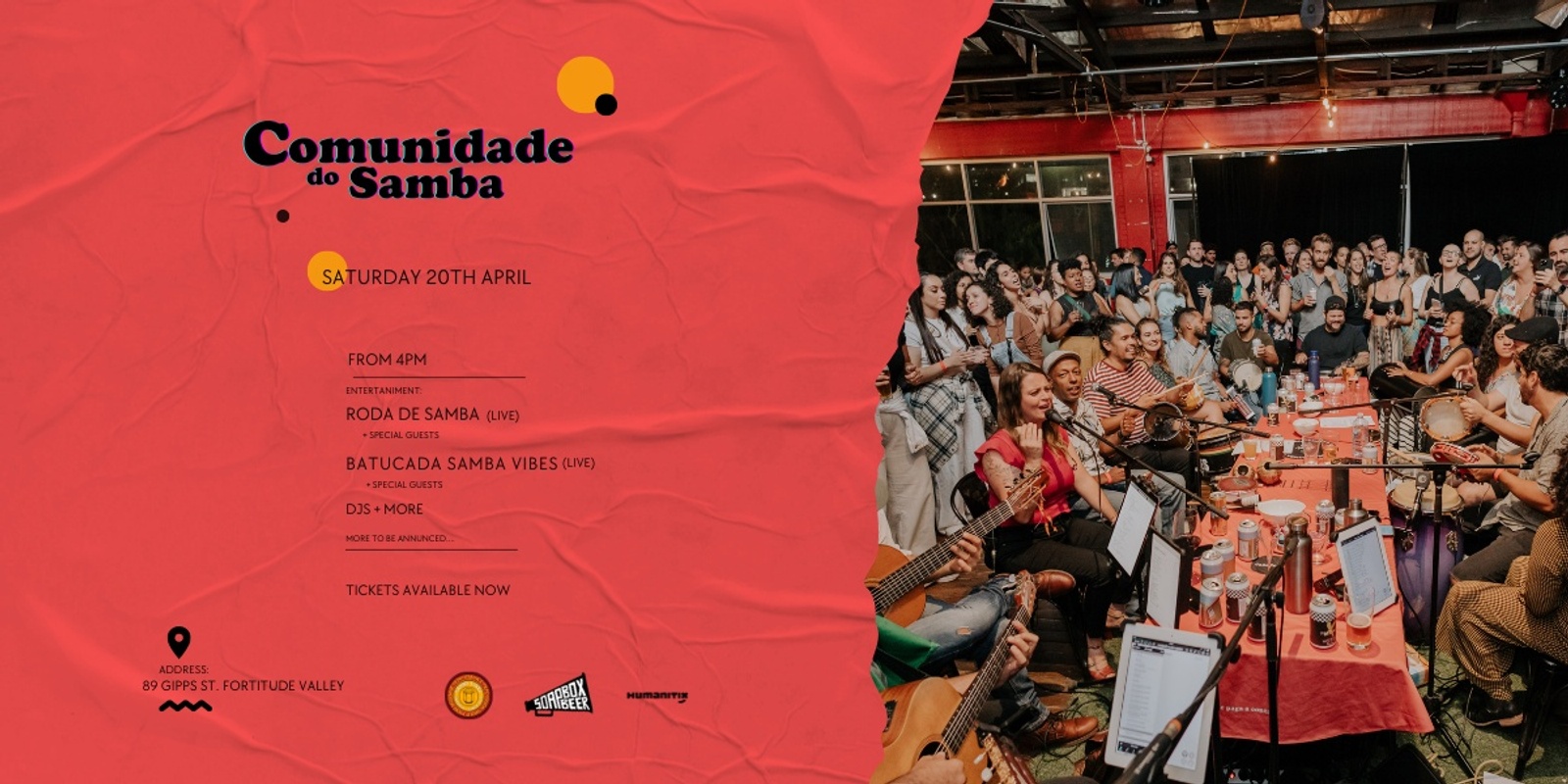 Banner image for Comunidade do Samba 20/04 - Brisbane