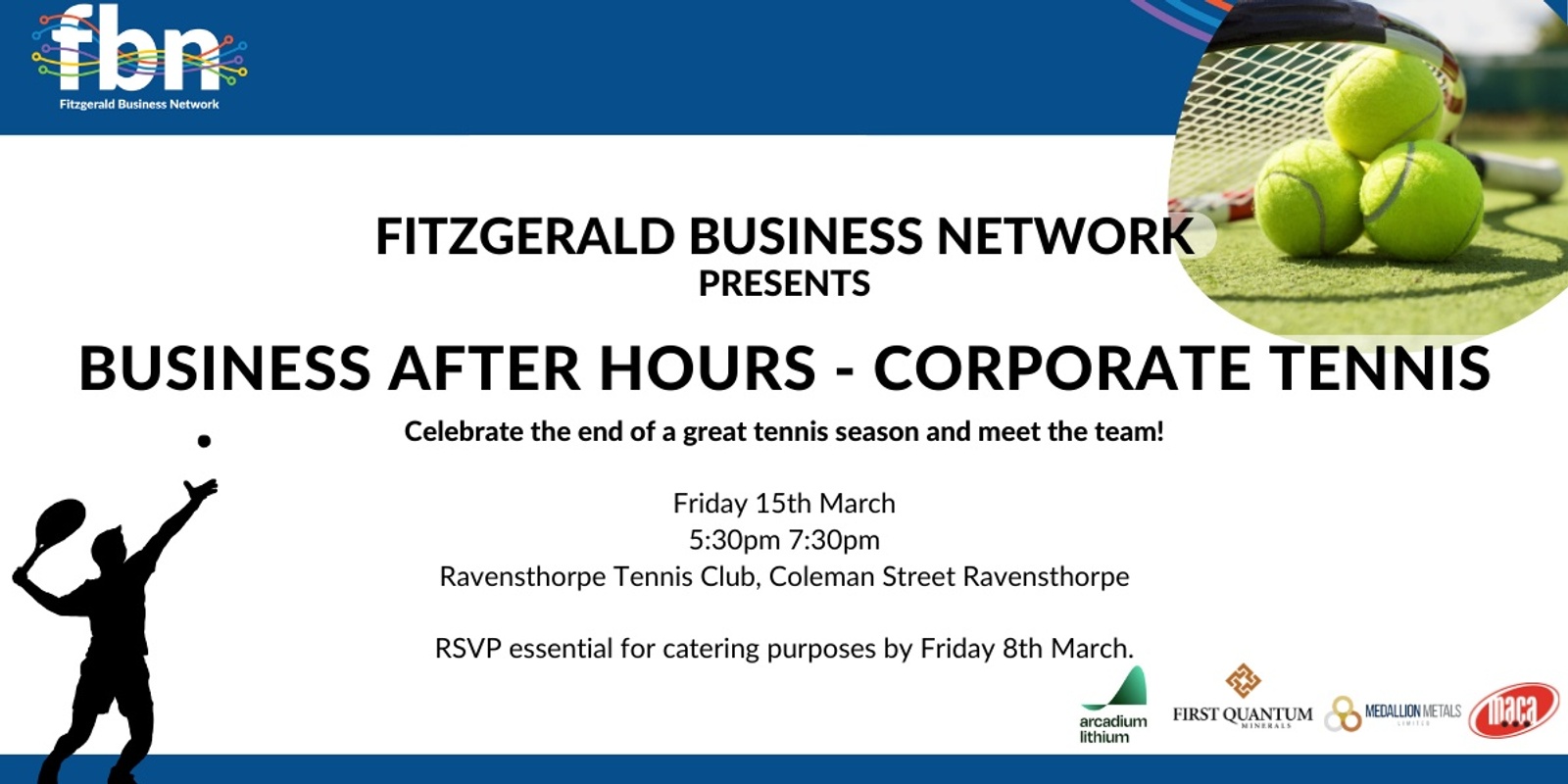Banner image for Business After Hours - Corporate Tennis