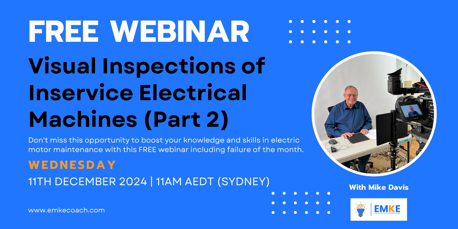 Banner image for Free Webinar: Visual Inspections of Electrical Machines (Part 2)