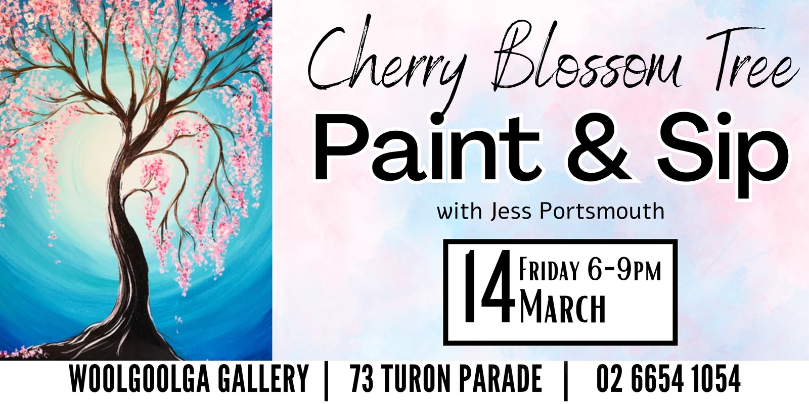 Banner image for Cherry Blossom Tree - Paint & Sip @Woolgoolga Gallery with Jess Portsmouth