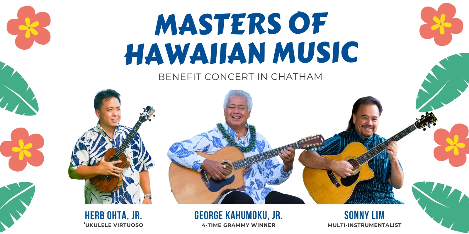 Banner image for Masters of Hawaiian Music with George Kahumoku Jr, Herb Ohta Jr, and Sonny Lim