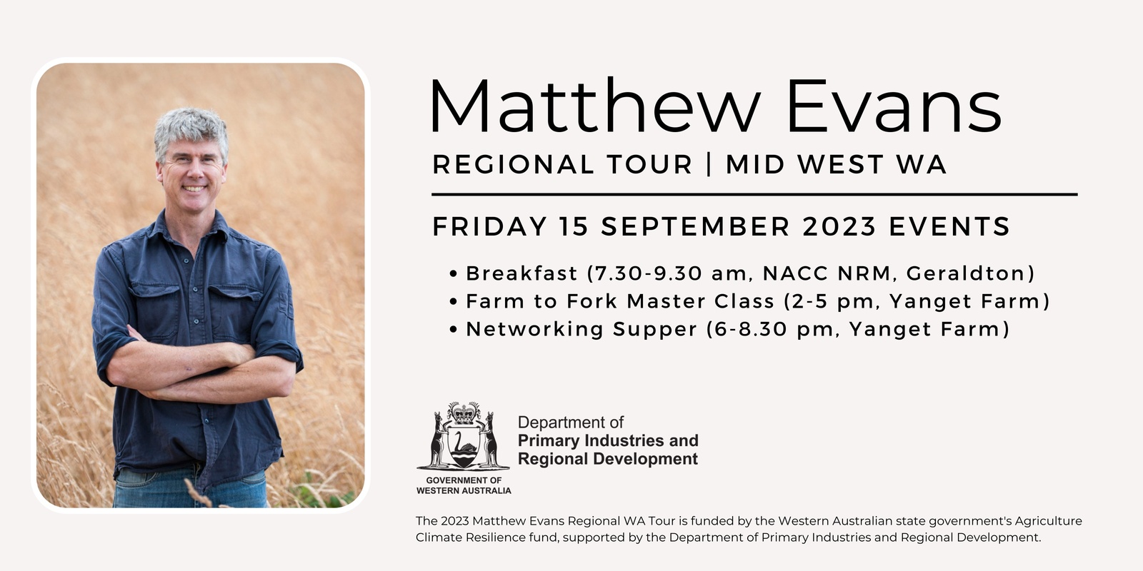 Banner image for Matthew Evans in the Mid West