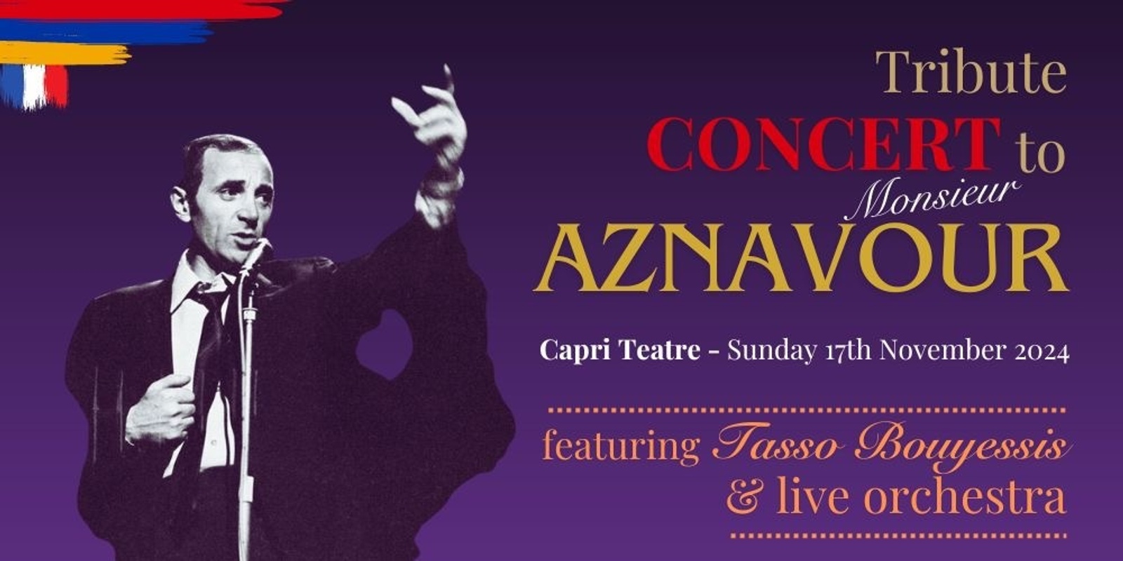 Banner image for Tribute Concert to Monsieur Aznavour