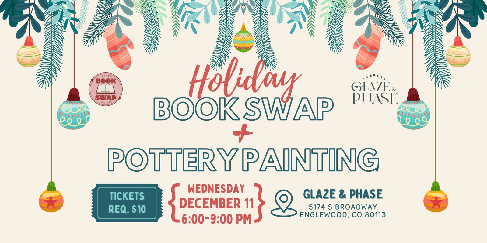 Banner image for Holiday Book Swap & Pottery Painting