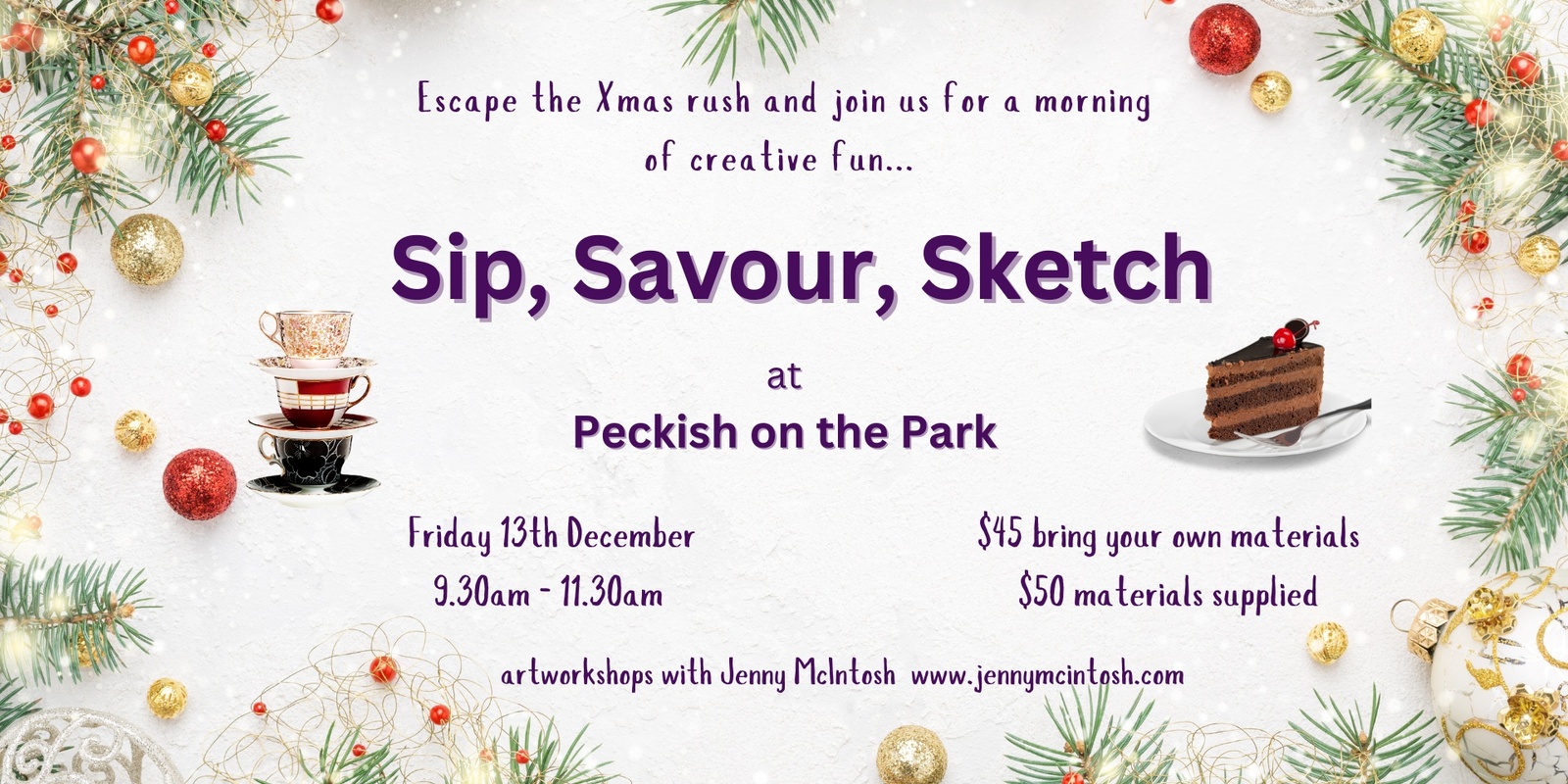 Banner image for Sip, Savour, Sketch @ Peckish on the Park