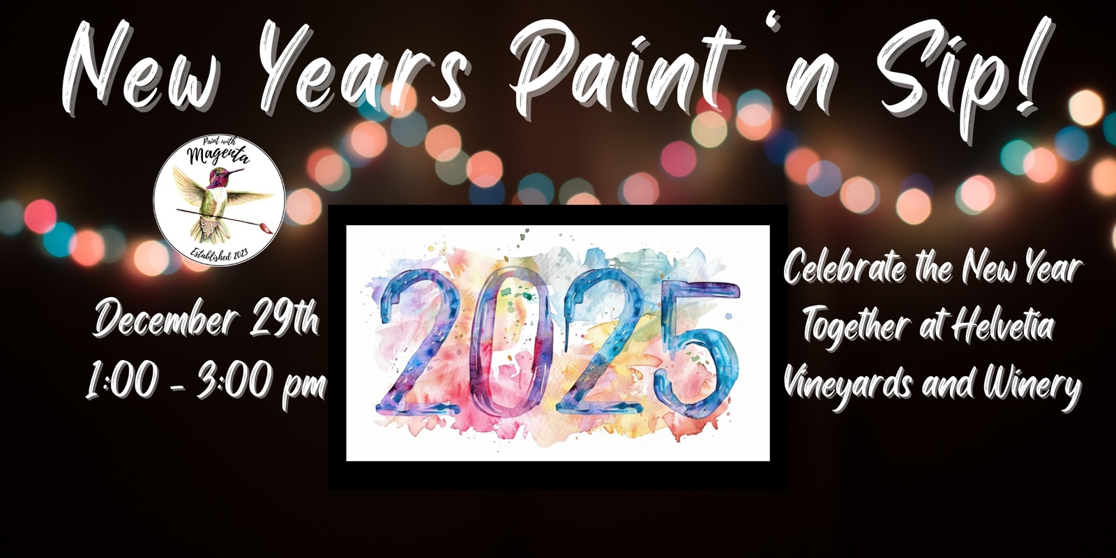 Banner image for New Years Wine & Watercolor at Helvetia