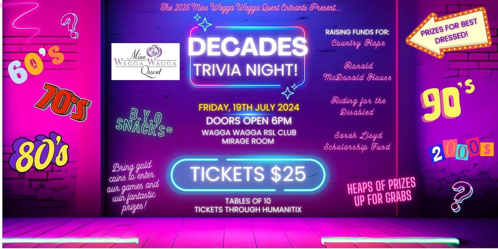 Banner image for Miss Wagga Wagga Quest Entrants - Trivia Night 