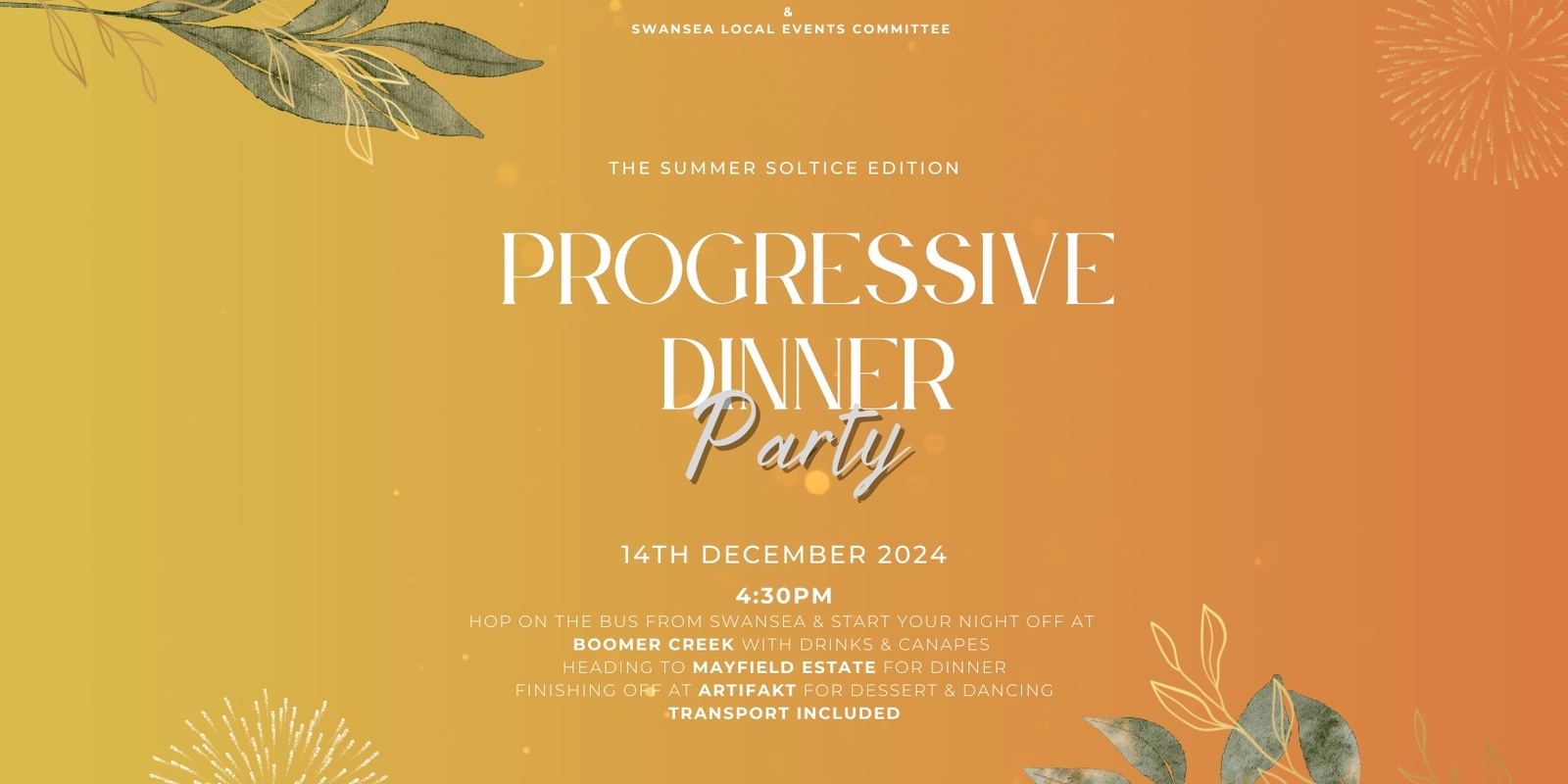 Banner image for The Summer Solstice' Progressive Dinner' Swansea