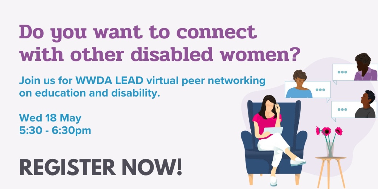 Banner image for WWDA LEAD Peer Networking - Education and Disability