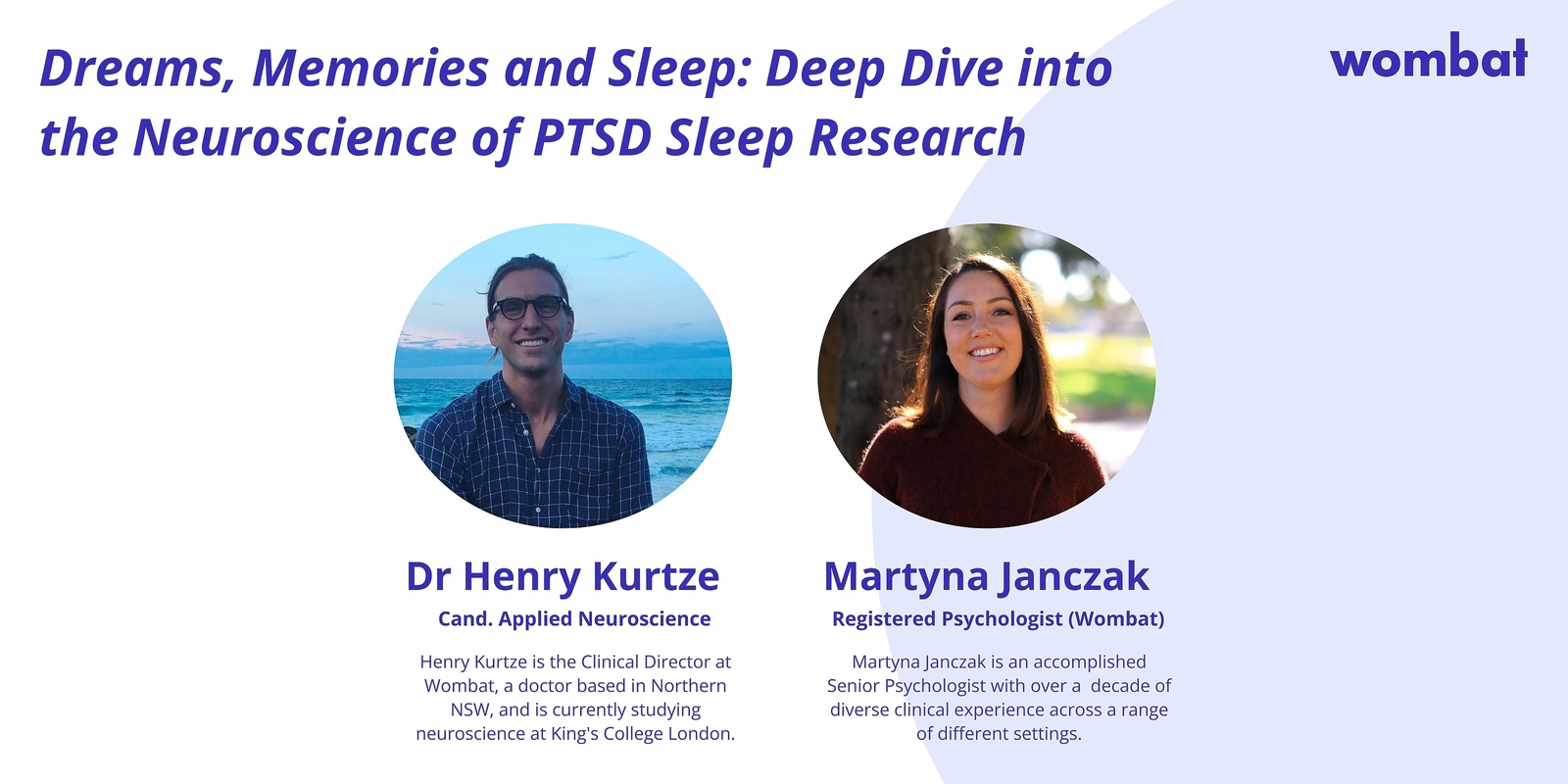 Banner image for ONLINE WEBINAR: Dreams, Memories and Sleep: Deep Dive into the Neuroscience of PTSD Sleep Research