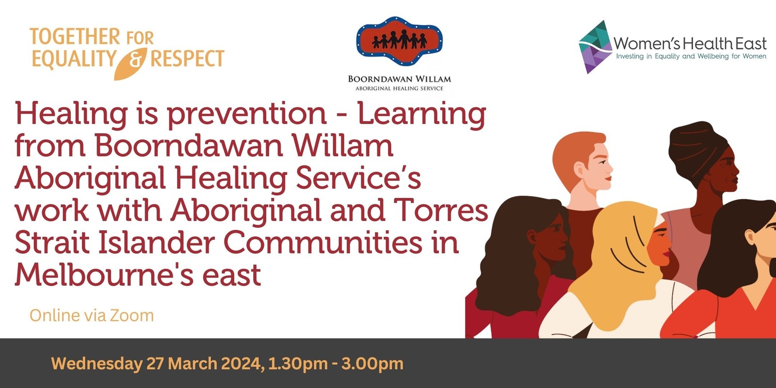 Banner image for TFER Community of practice: Healing is prevention: Learning from Boorndawan Willam Aboriginal Healing Service 