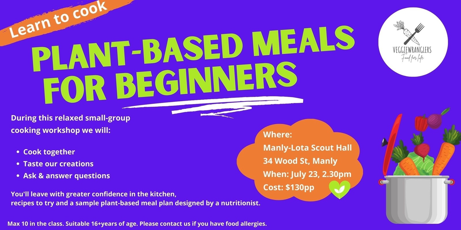 Banner image for Beginners plant-based cooking workshop