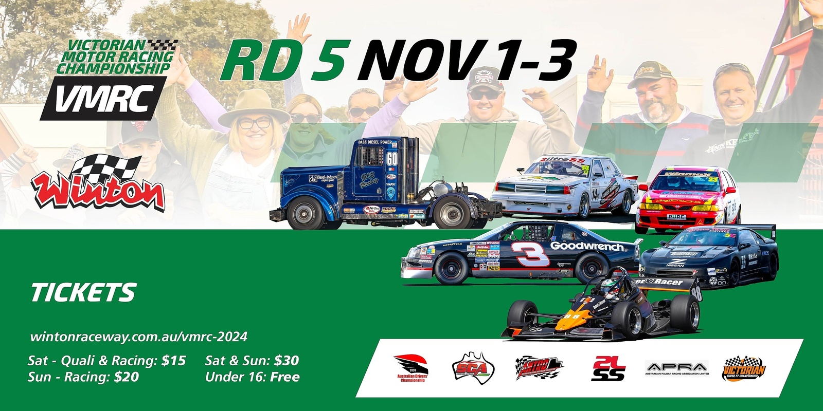 Banner image for Victoria Motor Racing Championship (VMRC) Round 5 November 1-3 Winton Motor Raceway