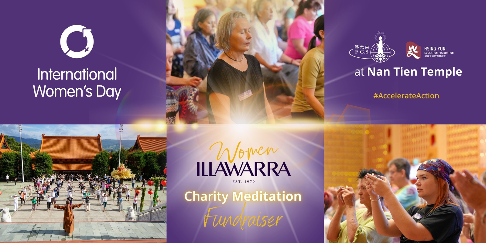 Banner image for Nan Tien International Women's Day 2025 Charity Meditation Fundraiser 