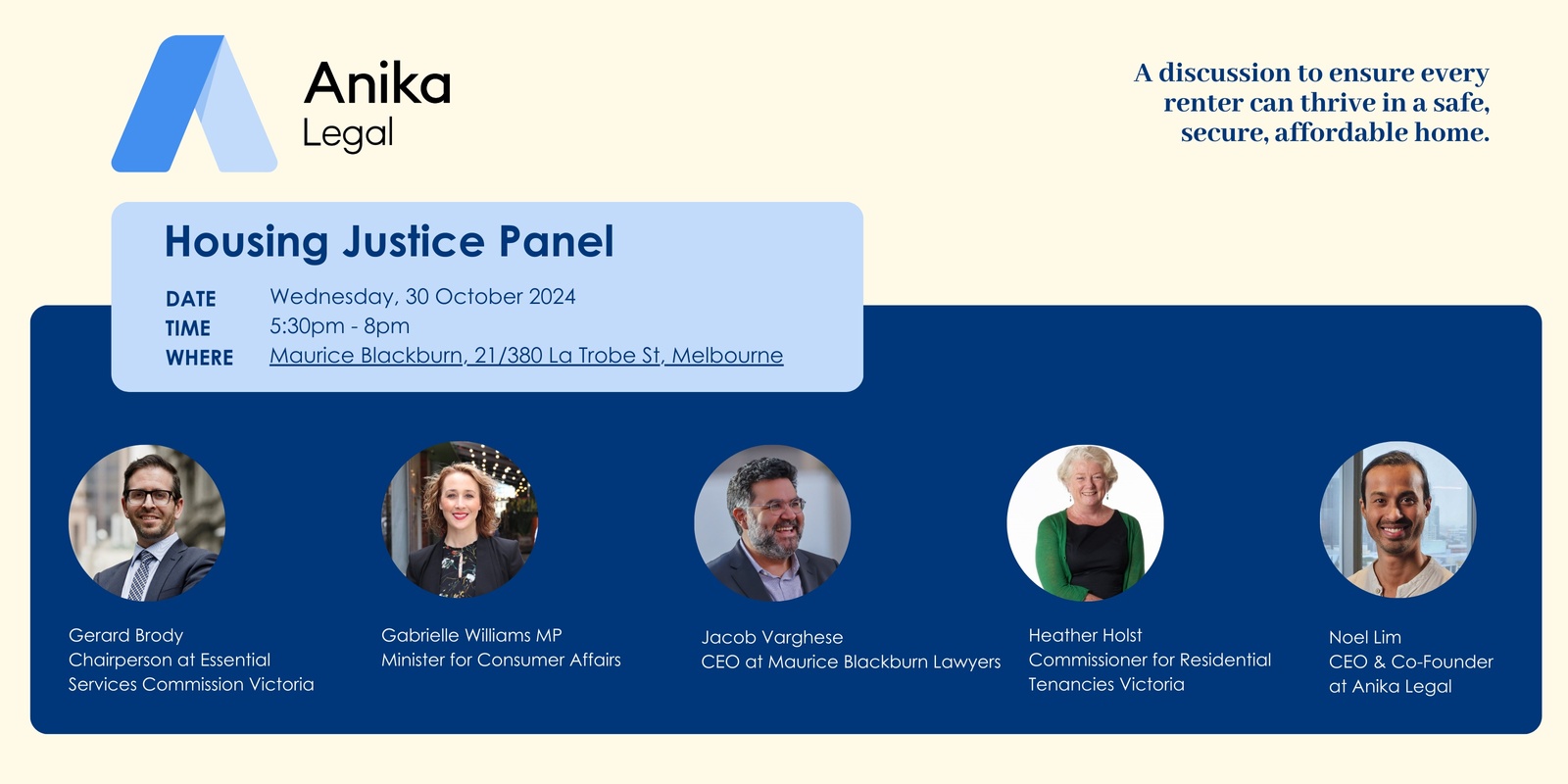 Banner image for Anika Legal's Housing Justice Forum