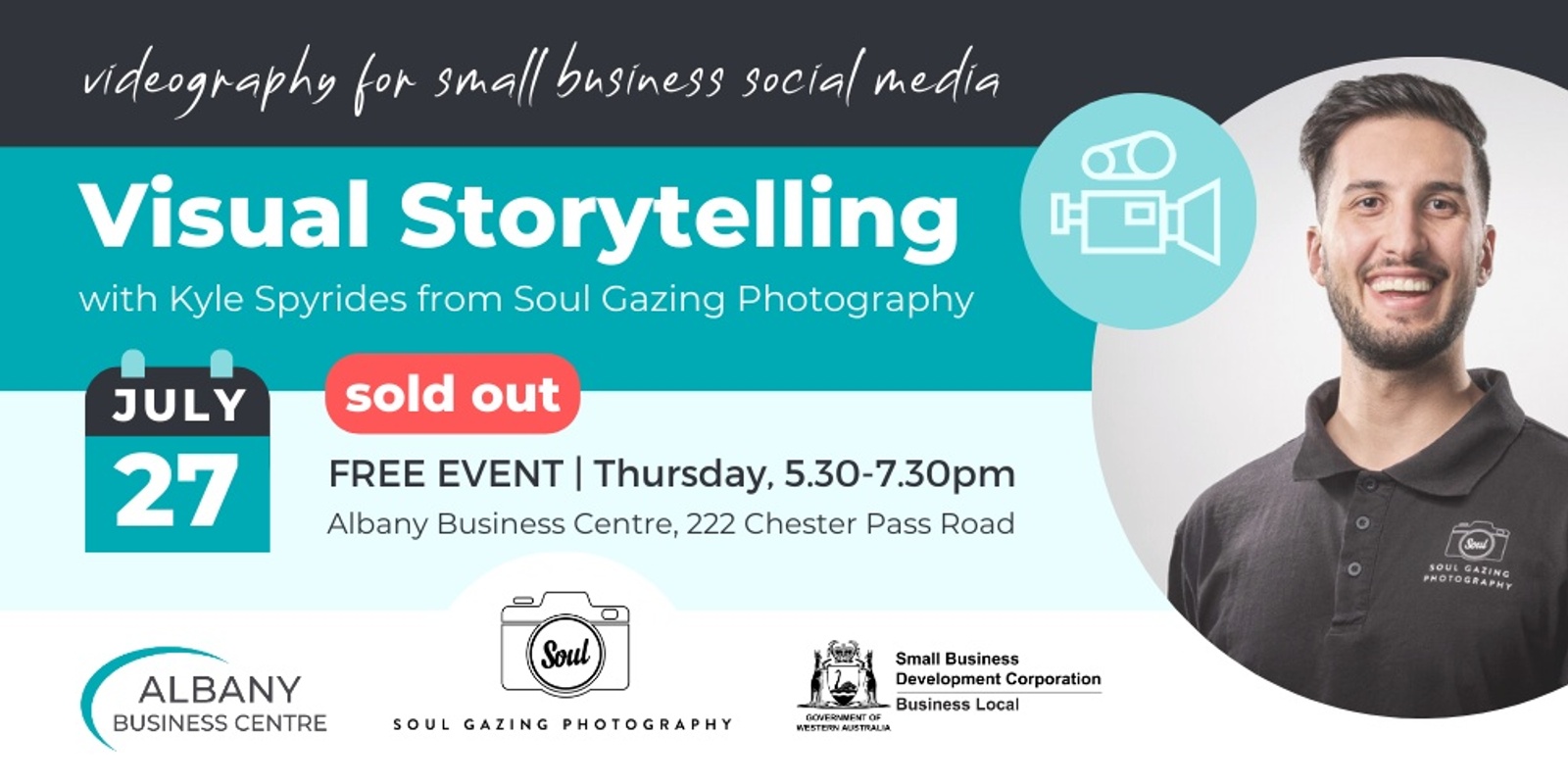 Banner image for Visual Storytelling with Kyle Spyrides from Soul Gazing Photography - change of date to 27th July!