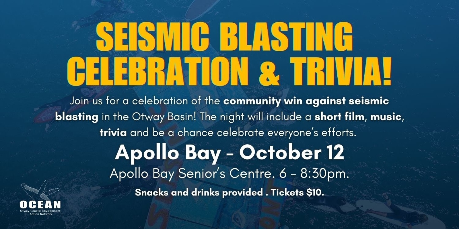 Banner image for Seismic Blasting Celebration & Trivia! - Apollo Bay