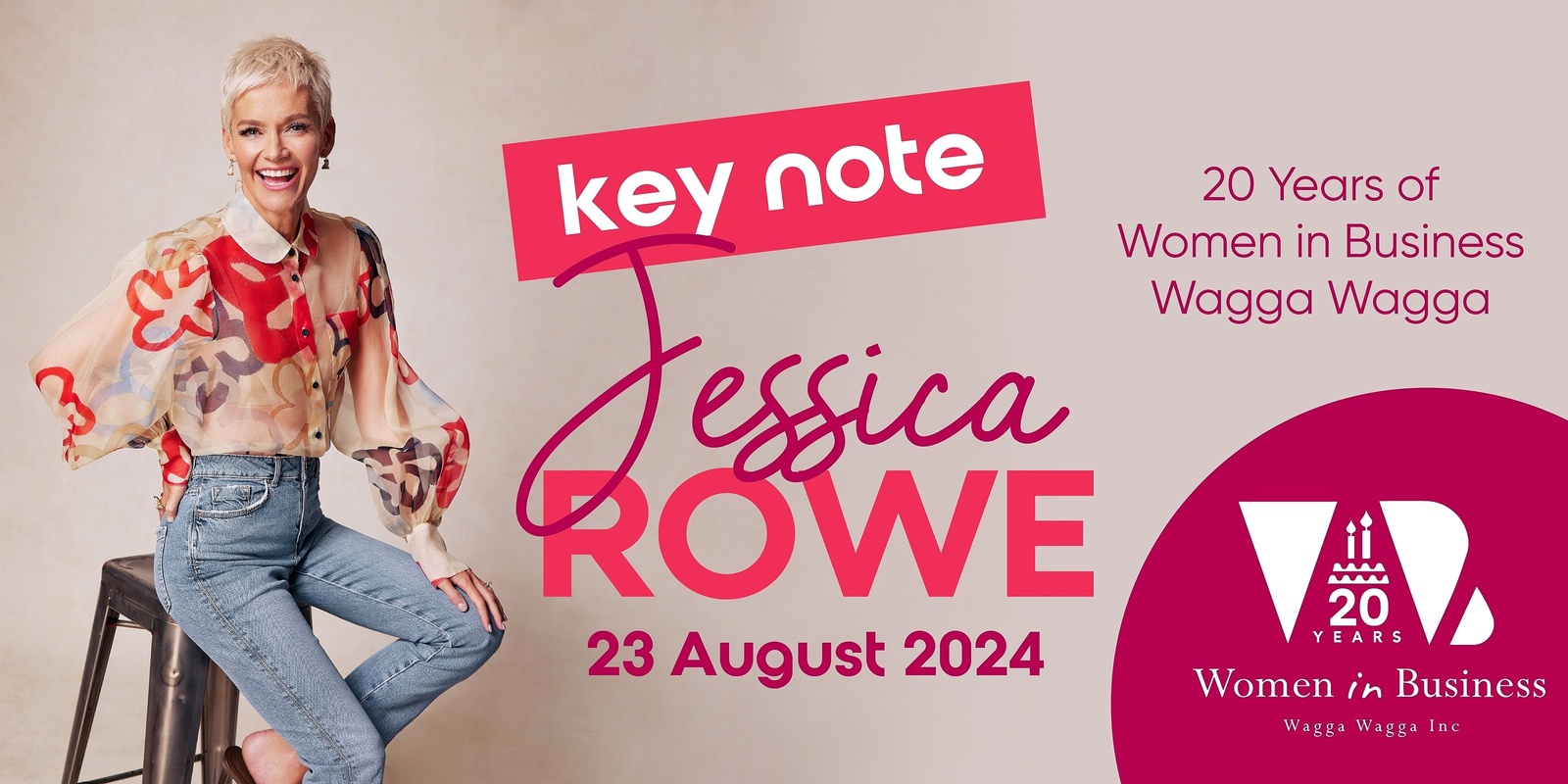 Banner image for An Evening with Jessica Rowe: Celebrating 20 Years of Women in Business Wagga Wagga