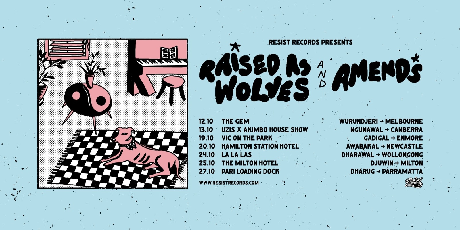 Banner image for AMENDS + RAISED AS WOLVES LIVE AT PARI