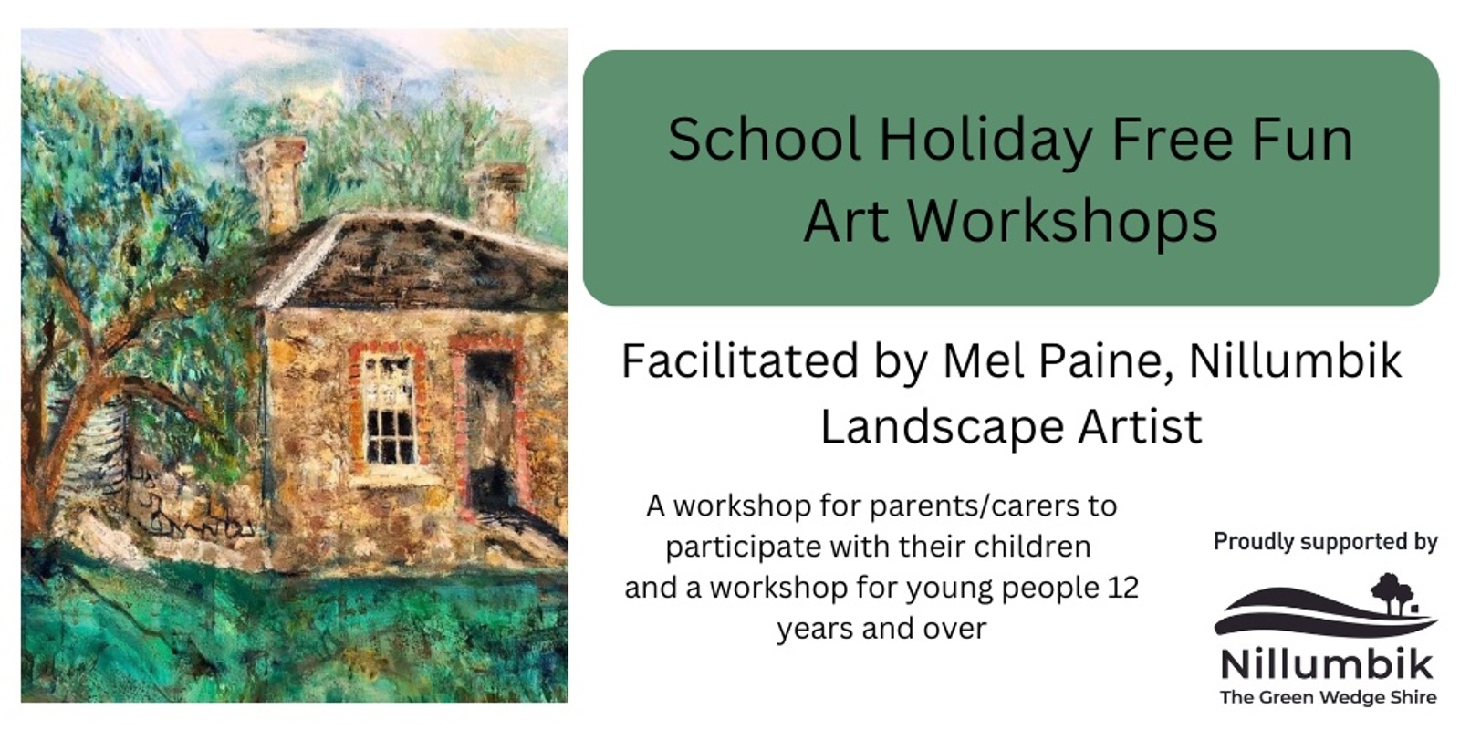 Banner image for Mel Paine Art Workshop 2 (over 12s)