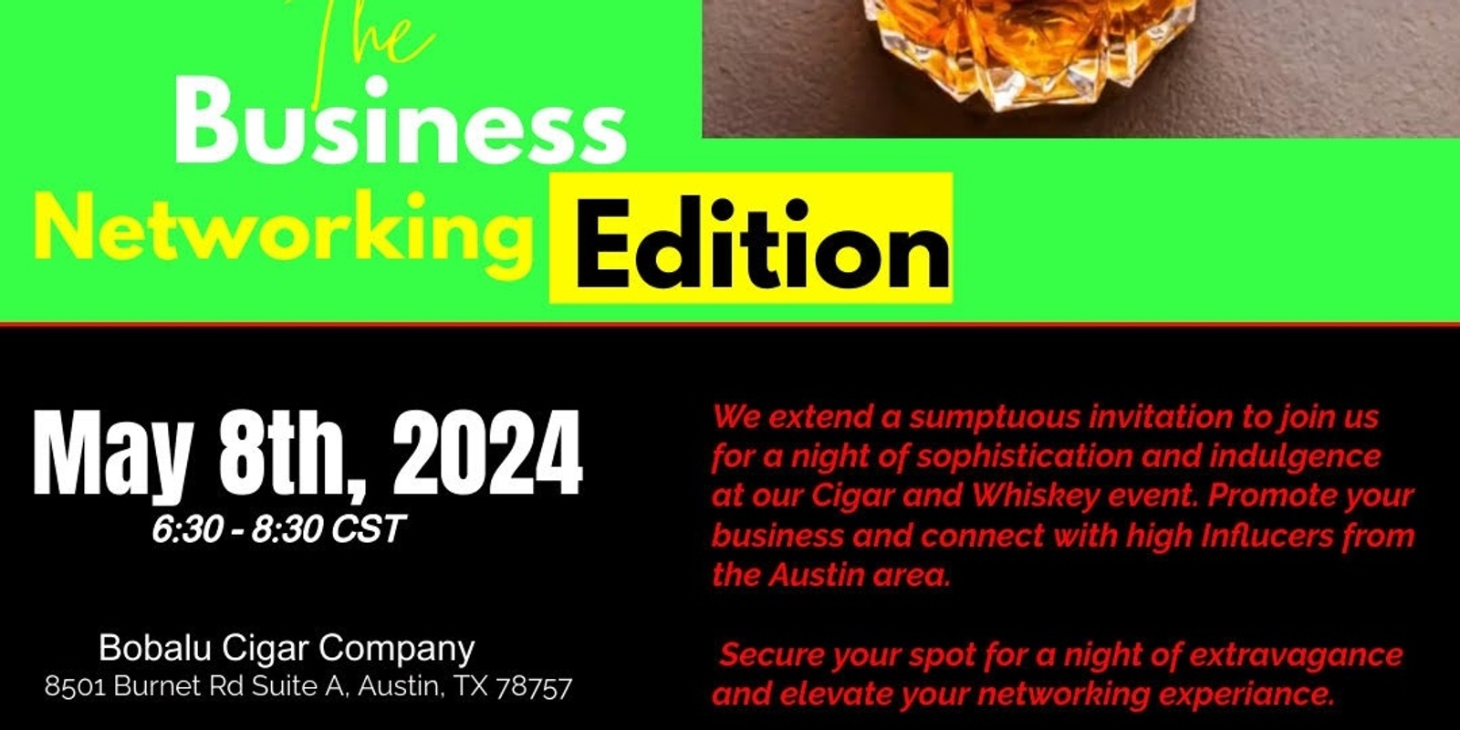 Banner image for BNG Cigar and Whiskey Business Network Event - May