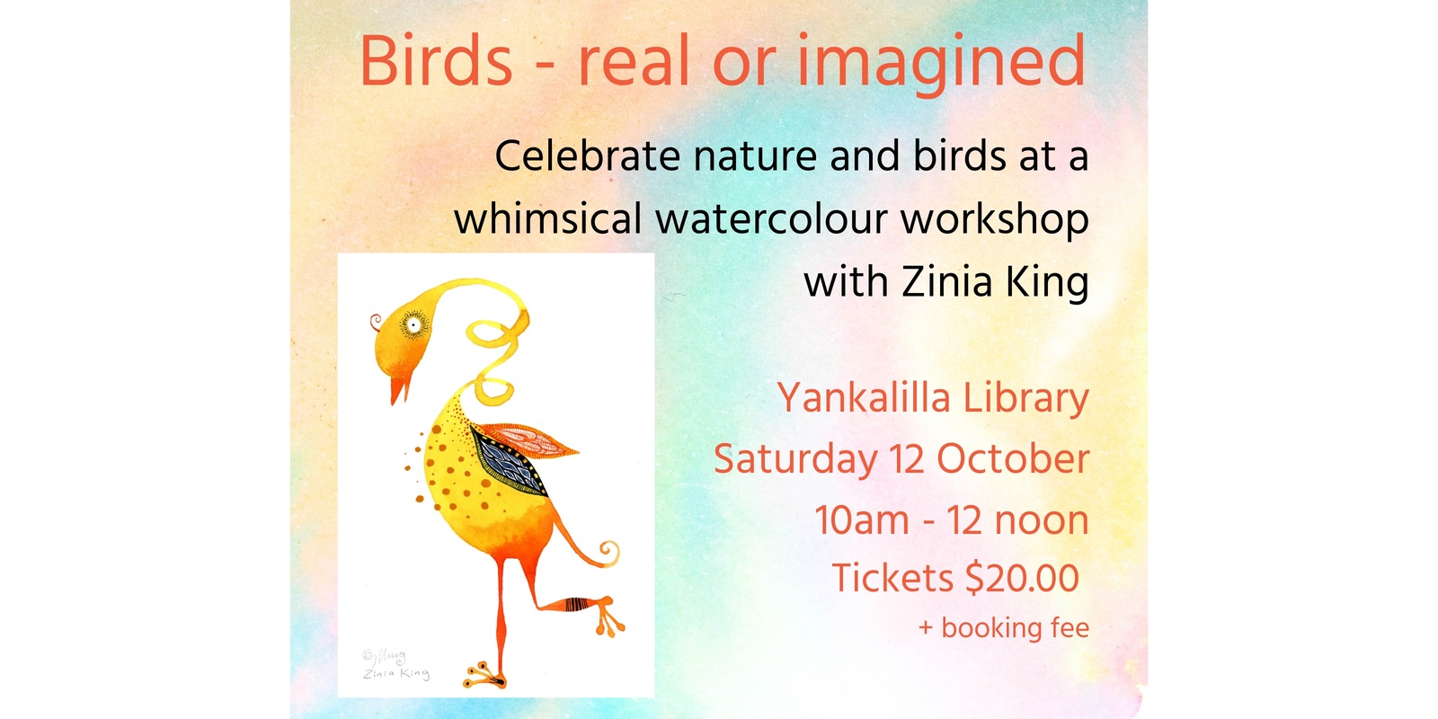 Banner image for Birds - Real or Imagined - a whimsical watercolour workshop