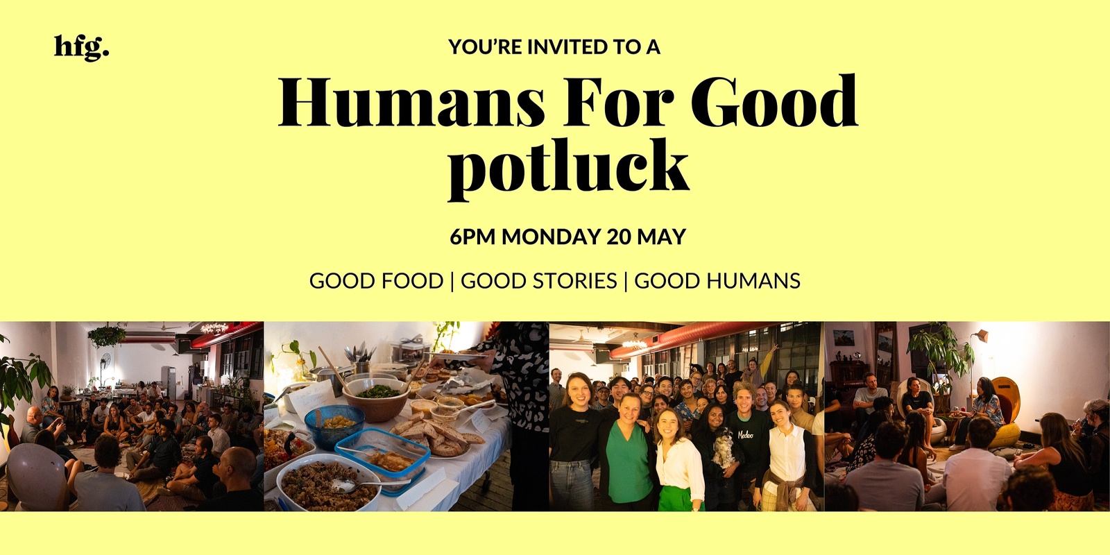 Banner image for Humans for Good May Potluck 🥘