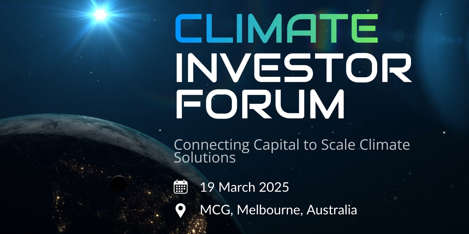 Banner image for Climate Investor Forum 2025