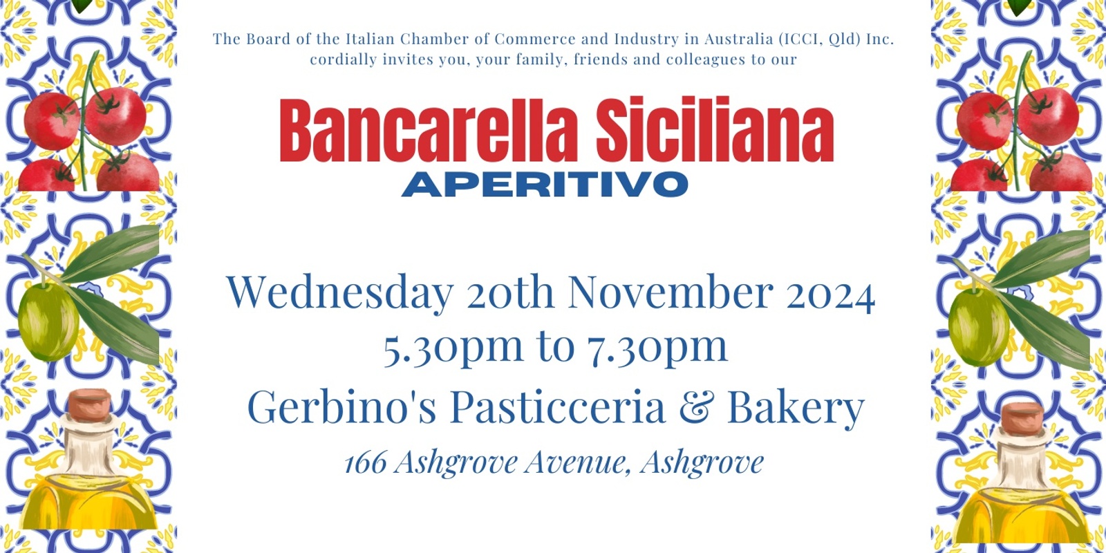 Banner image for ICCI QLD&NT Bancarella Siciliana - Aperitivo