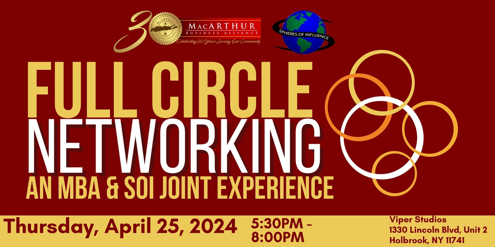 Banner image for Full Circle Networking - an MBA & SOI Experience!