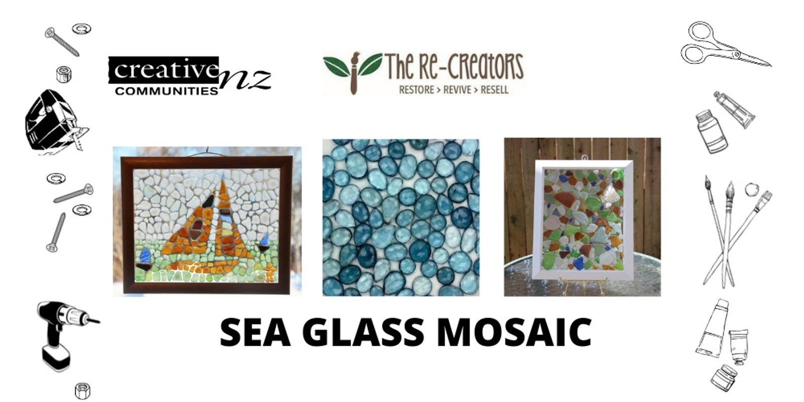 Banner image for Sea Glass Mosaics, Kaipatiki Project, Wednesday 26 January, 10am - 12noon