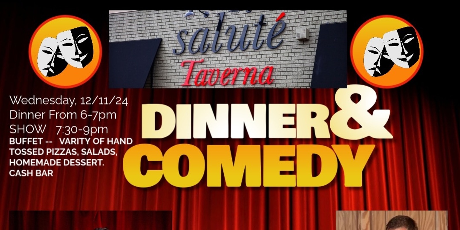 Banner image for Dinner & Comedy Show @ Salute Taverna