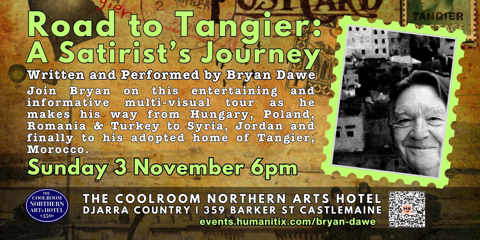 Banner image for Road to Tangier: A Satirist’s Journey with Bryan Dawe