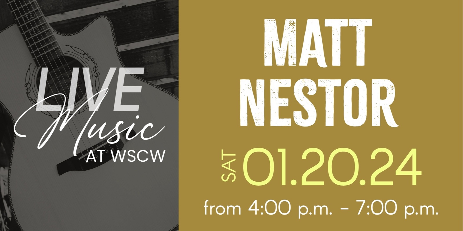 Banner image for Matt Nestor Live at WSCW January 20