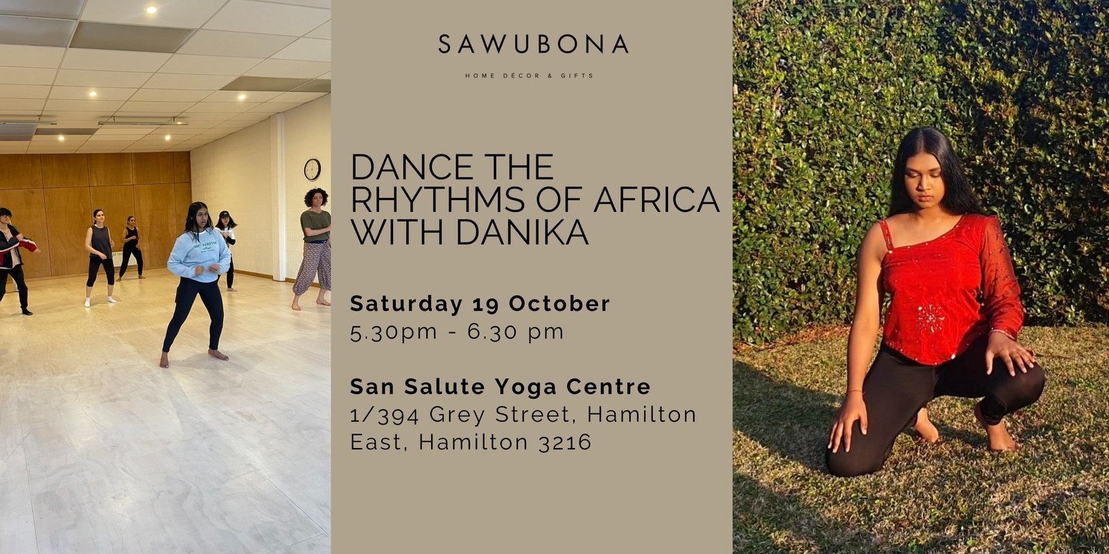 Banner image for Dance the Rhythms of Africa with Danika at San Salute Saturday 19 October 5.30 pm - 6.30 pm 