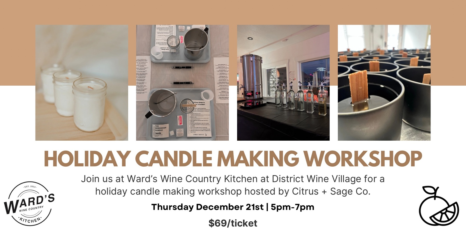 Banner image for Candle Making with Citrus + Sage and Ward's Wine Country Kitchen