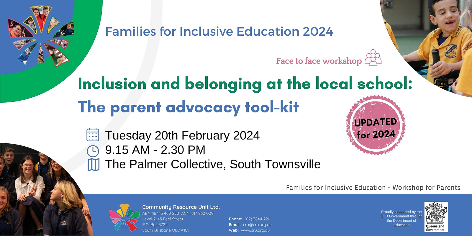 Banner image for Inclusion and belonging at the local school - The parent advocacy tool-kit: Townsville