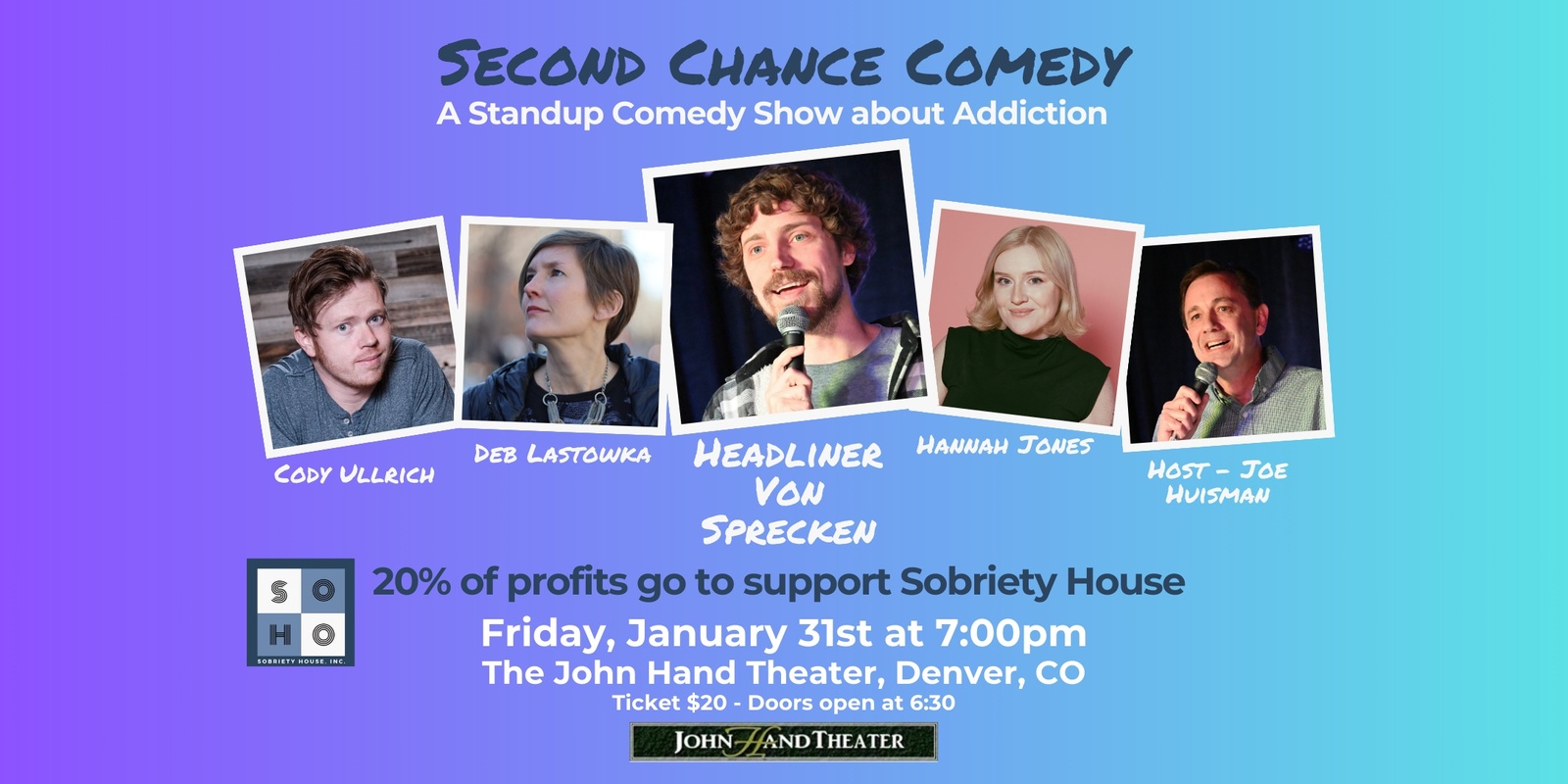 Banner image for Second Chance Comedy at The John Hand Theater