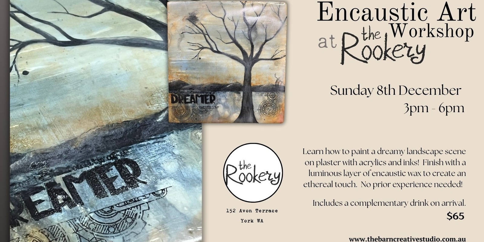 Banner image for Sip N Paint - Encaustic Art workshop