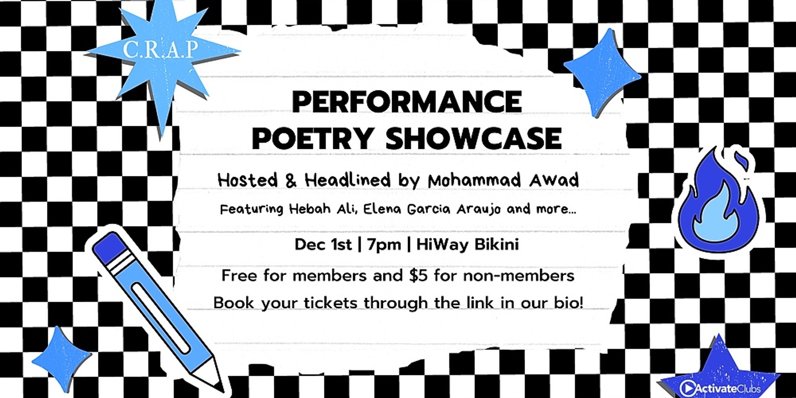 Banner image for UTS CRAP Society Presents: Poetry Slam hosted by Mohammad Awad