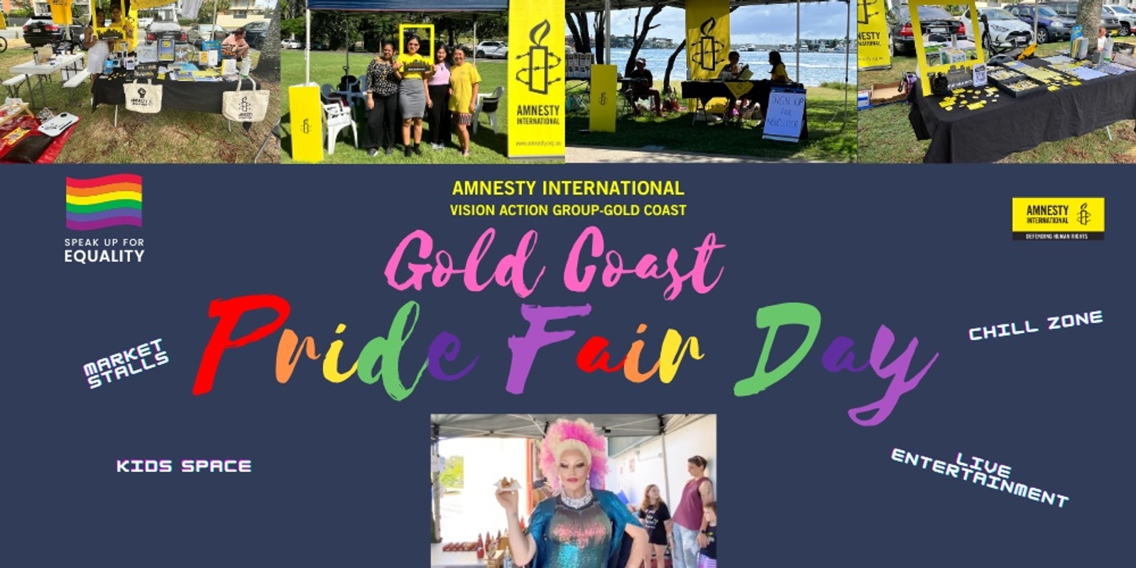 Amnesty Market Stall at the Gold Coast Pride Fair Day Humanitix