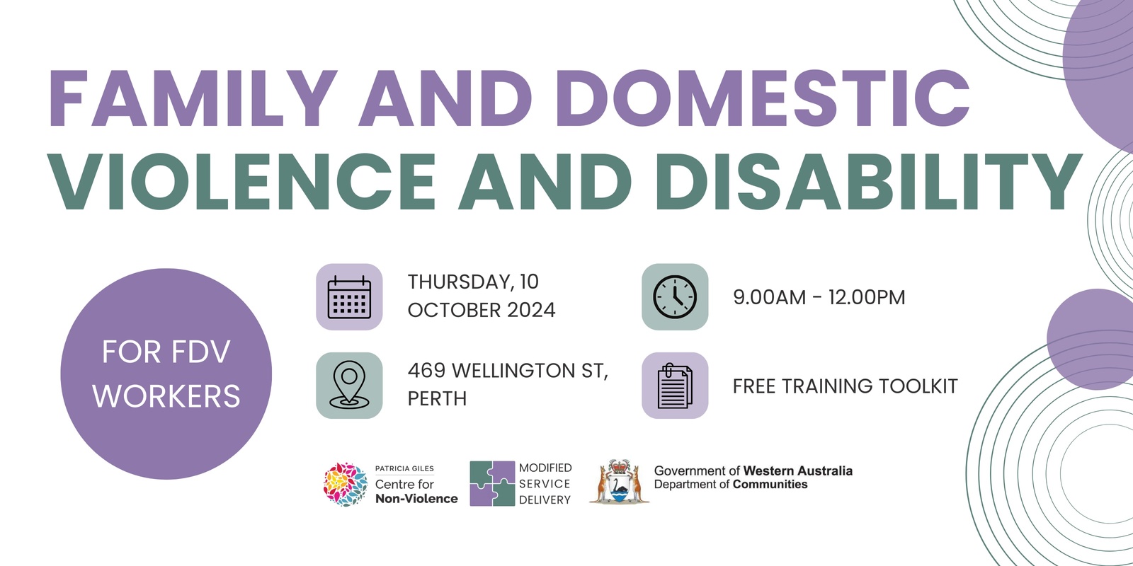 Banner image for For FDV workers: Family & Domestic Violence and Disability