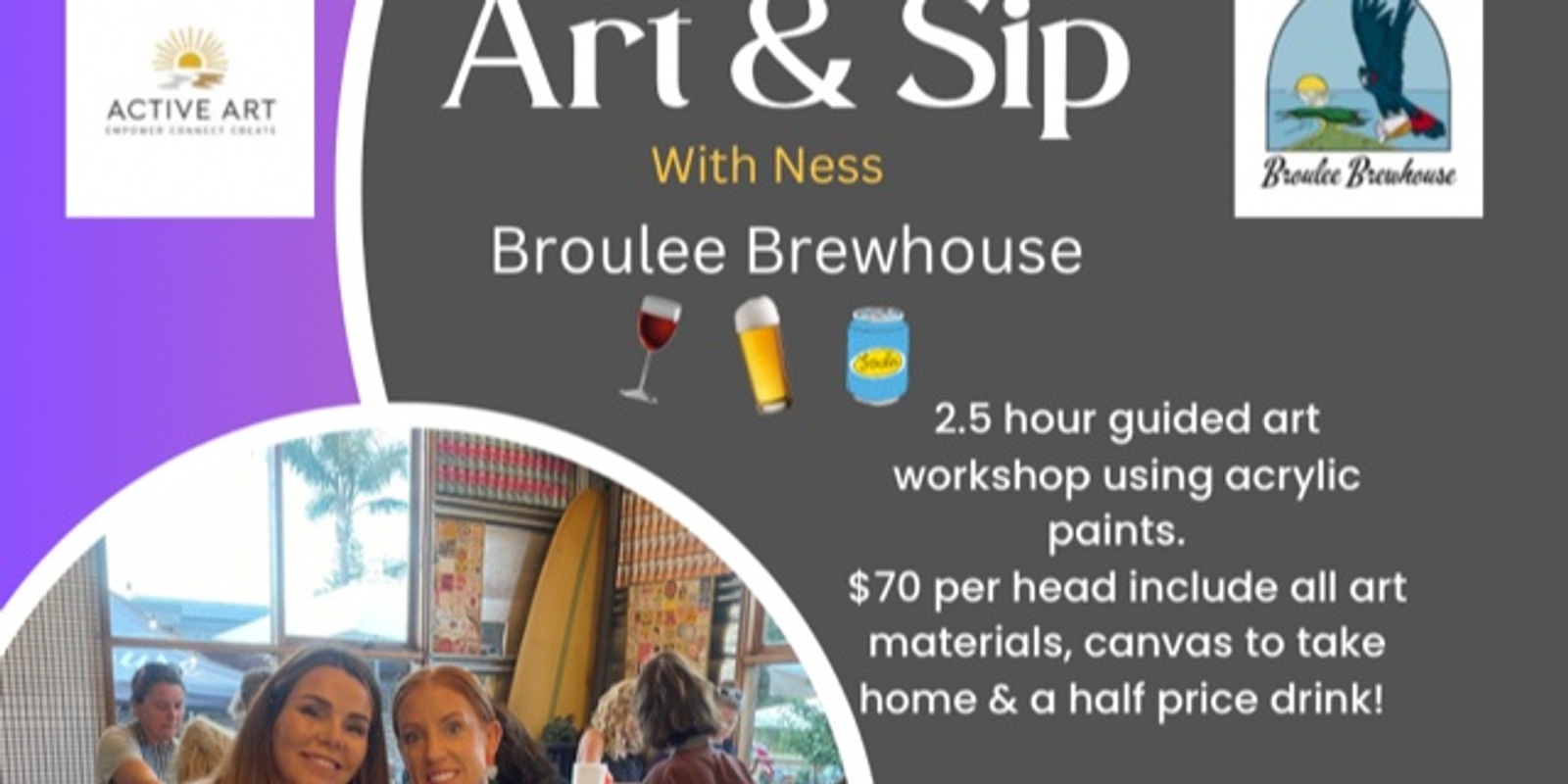 Banner image for Art & Sip with Ness from Active Art