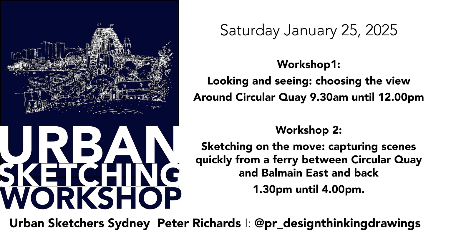 Banner image for Urban Sketching Workshops: Sydney with Peter Richards