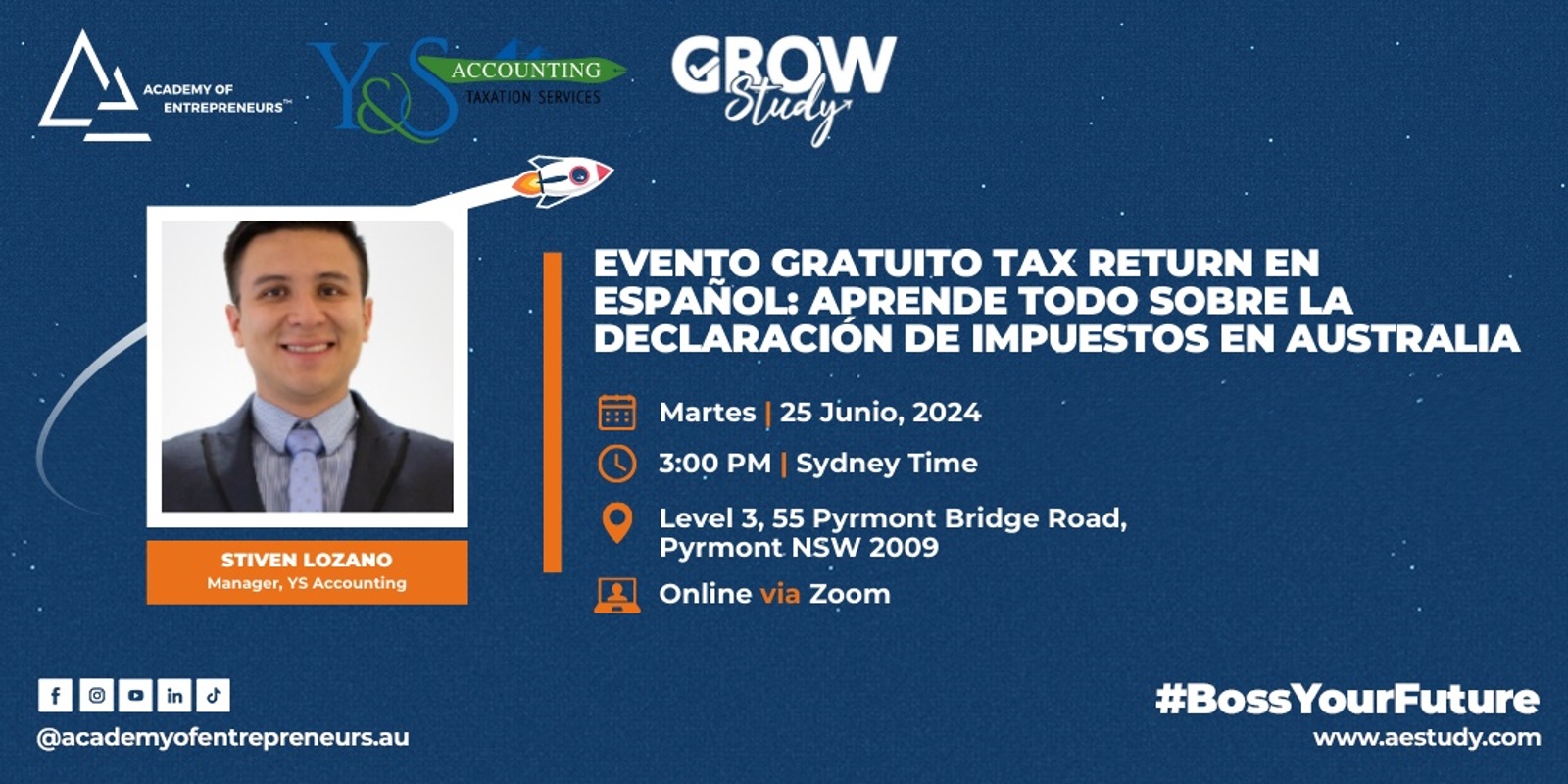 Banner image for EVENTO GRATUITO Tax Return en español: Aprende todo sobre la declaración de impuestos en Australia