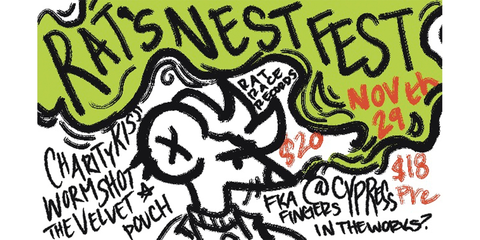 Banner image for Rat's Nest Fest: Charity Kiss, Worm Shot, The Velvet Pouch, FKA Fingers, and In The Works