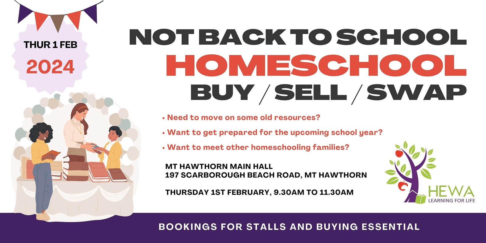 Banner image for 2024 Not Back To School - Homeschool Buy, Sell, Swap morning